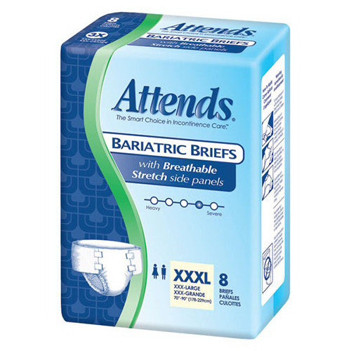 Attends Derma Dry Bariatric Breathable Briefs, XXX Large - 8 Ea, 4 Pack